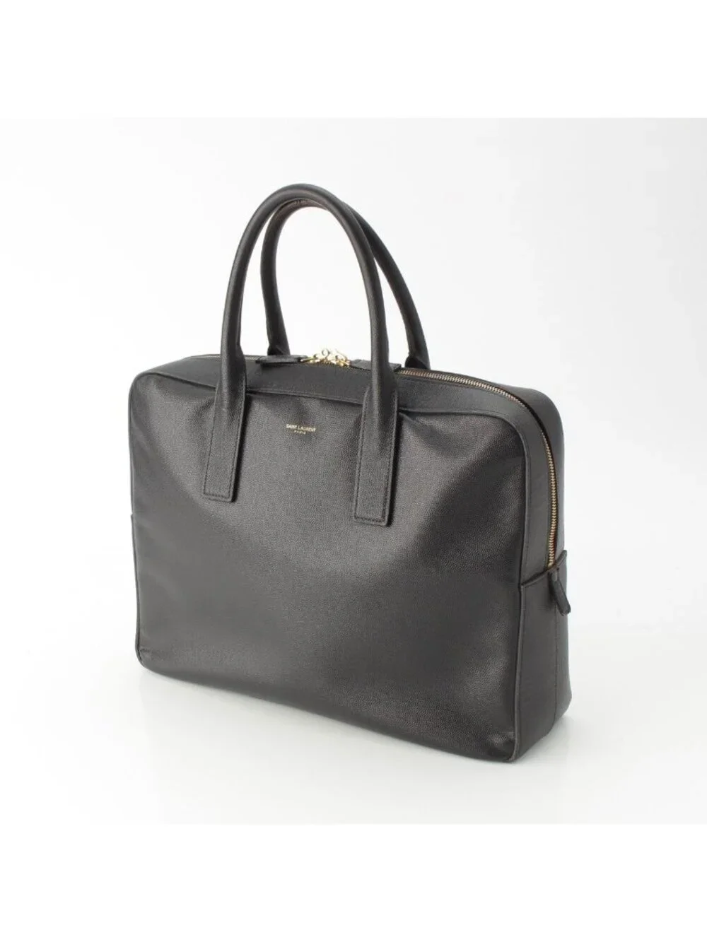 Saint Laurent Classic Museum Flat Leather Briefcase Black